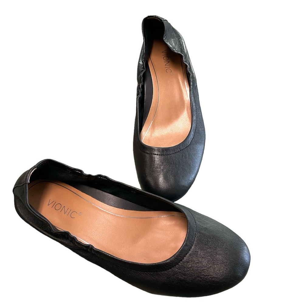 Vionic Alexa Black Patent Ballet Flat Shoe size 6